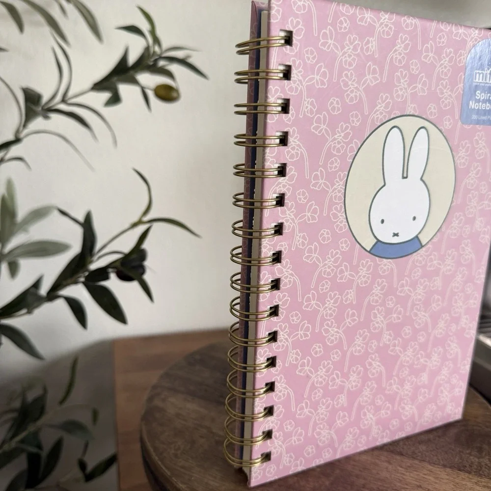 Miffy Flowers Pink Sakura Spiral Notebook 8.75